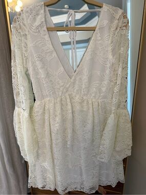 Show Me Your MuMu White Lace Mini Dress